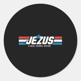 Gi Jezus A Real Cosmic Saviour Jesus Christian Fai Classic Round Sticker