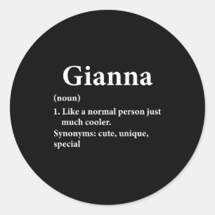 Gi Name Definition Funny D Classic Round Sticker