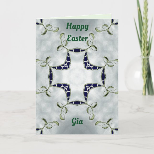 GIA ~ Green and Blue Easter card pattern ~ (Front)