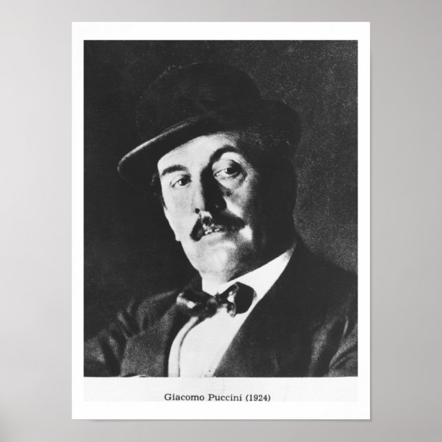 Giacomo Puccini (1858-1924) 1924 (photolitho) (b/w Poster (Front)