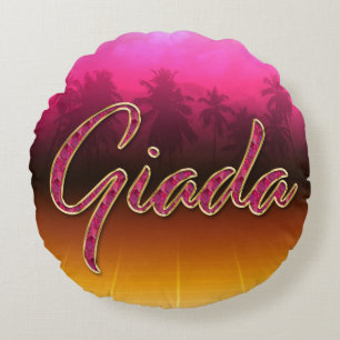 Giada Vorname Name golden pink Kissen Round Cushion