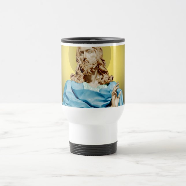 Gian Lorenzo Bernini Bust of Christ 1679 Travel Mug (Center)
