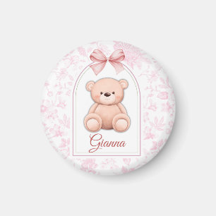 Gianna Custom Pink Teddy Bear Nursery Design Magnet