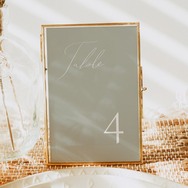 GIANNA Elegant Script Sage Green Table Number (Creator Uploaded)