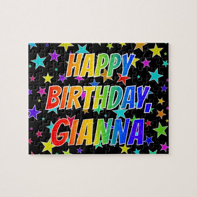 "GIANNA" First Name, Fun "HAPPY BIRTHDAY" Jigsaw Puzzle (Horizontal)