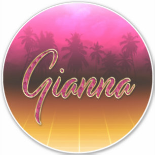 Gianna First Name Golden pink Sticker