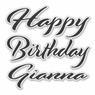 Gianna Name First Name black Sticker Birthday