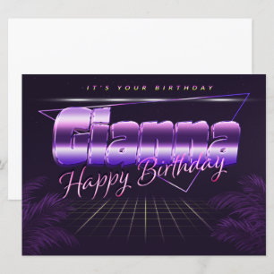 Gianna Name Vorname lila retro Karte Geburtstag Card