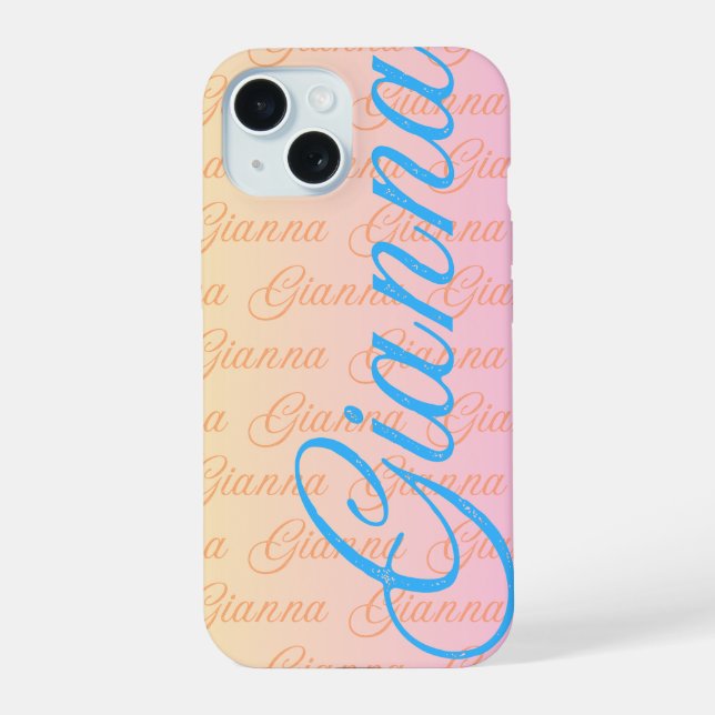 Gianna Repeating Name Pattern  iPhone 15 Case (Back)