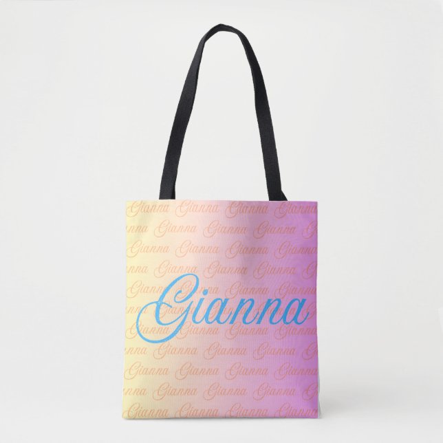 Gianna Repeating Name Pattern  Tote Bag (Front)