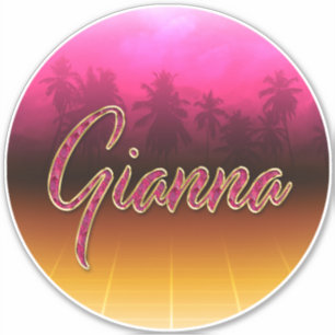 Gianna Vorname Name golden pink Aufkleber Sticker