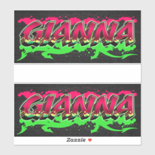 Gianna Vorname Name Graffiti Aufkleber Sticker