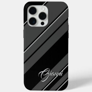 Gianni - Name Template - Black And Grey iPhone 15 Pro Max Case