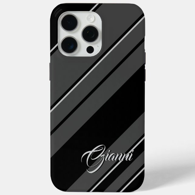 Gianni - Name Template - Black And Grey Case-Mate iPhone Case (Back)