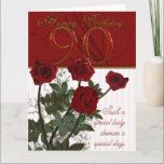 Giant 90th Birthday Card With Roses<br><div class="desc">Giant 90th Birthday Card With Roses</div>