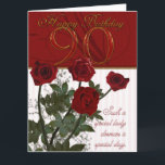 Giant 90th Birthday Card With Roses<br><div class="desc">Giant 90th Birthday Card With Roses</div>