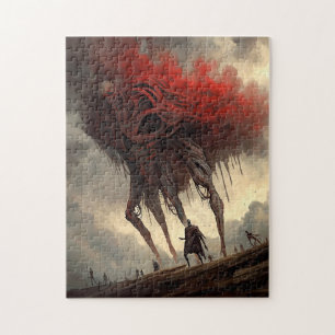 Giant Alien Walking Science Fiction Horror Art Jigsaw Puzzle