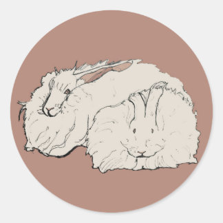 Giant Angora Rabbits Classic Round Sticker
