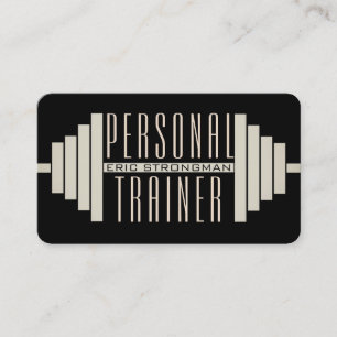 Giant barbell black business card