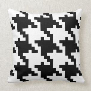 Giant black and white houndstooth cushion