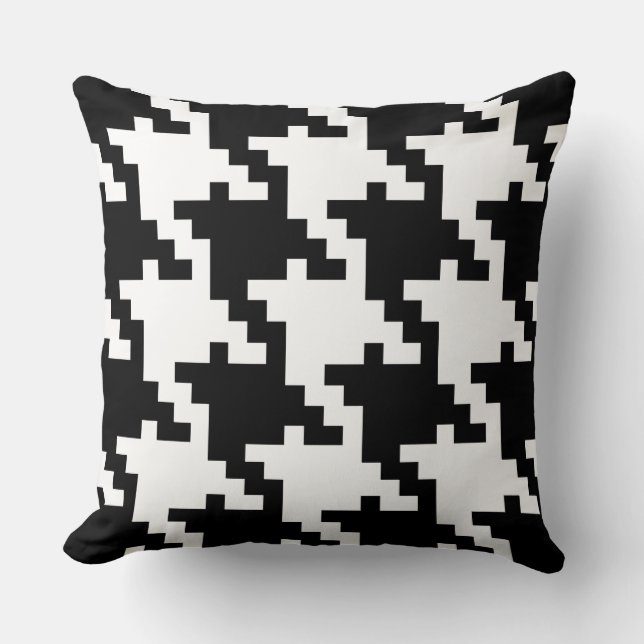 Giant black and white houndstooth cushion (Front)