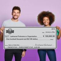 Giant Blank Check for Sweepstakes & Awards