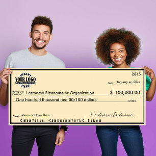 Giant Blank Check for Sweepstakes & Awards Poster