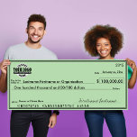 Giant Blank Check for Sweepstakes & Awards Poster<br><div class="desc">(CHECK ACCOUNT NUMBERS ARE FALSE)  1) Upload your logo (USE A .PNG FILE). 2) Fill in all of the text information. 3) Choose a poster size and stock.</div>
