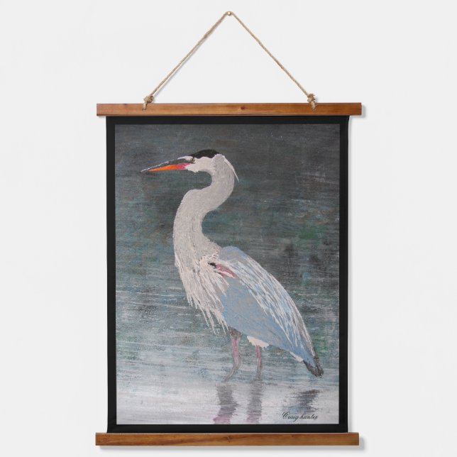 Giant Blue Heron "patients" Hanging Tapestry (Front)