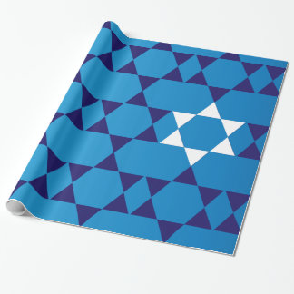 Giant Blue Jewish Stars Wrapping Paper