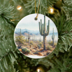 Giant Cacti of Saguaro National Park Ceramic Ornament