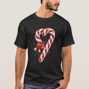 Giant Candy Cane Heart Christmas Gifts Red and Whi T-Shirt