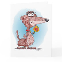 Giant Cartoon Dachshund Thank You Card