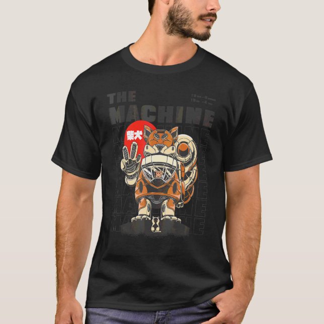 Giant Cat Robot Machine Pet With Cute Kitty T-Shirt (Front)