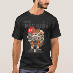 Giant Cat Robot Machine Pet With Cute Kitty T-Shirt