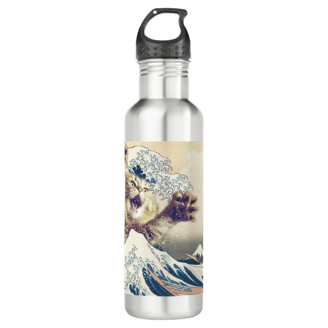 Giant Cat Wave – The Great Wave off Kanagawa       710 Ml Water Bottle (Front)