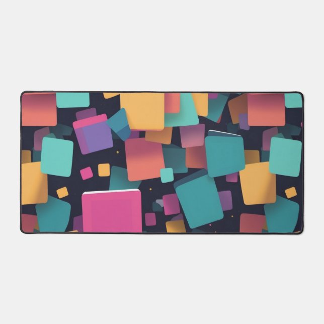 Giant colourful squares desk mat (Front)