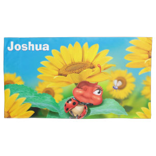 Giant Custom Pillowcase Ladybug & Sunflowers