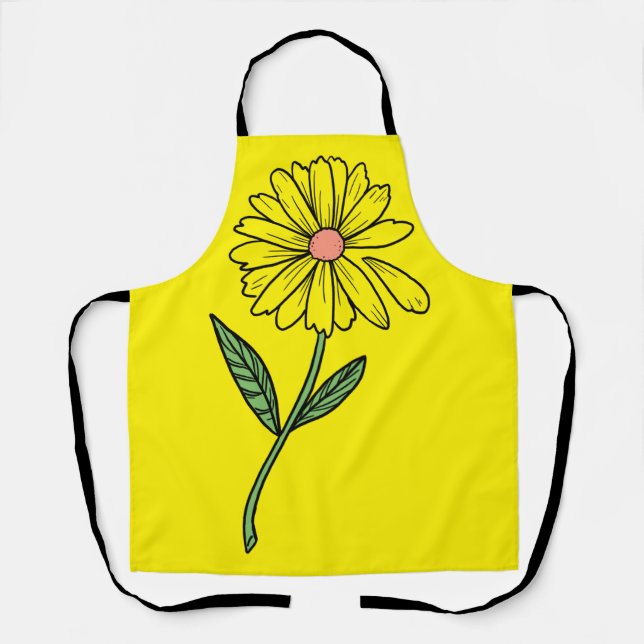 Giant Daisy on yellow Apron (Front)