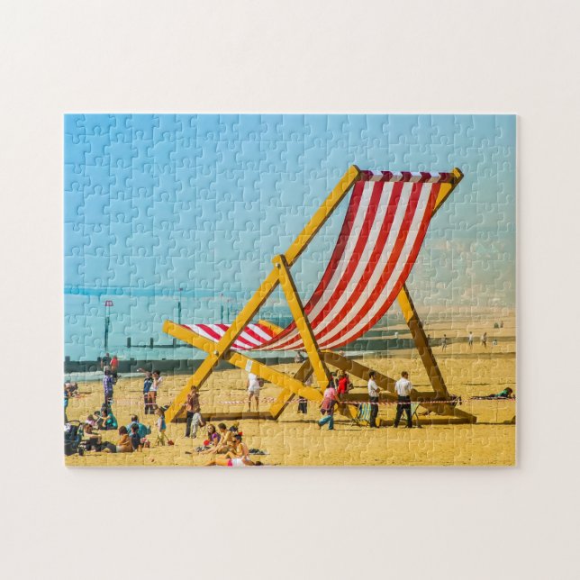 Giant Deck Chair on  Bournemouth Beach. Jigsaw Puzzle (Horizontal)