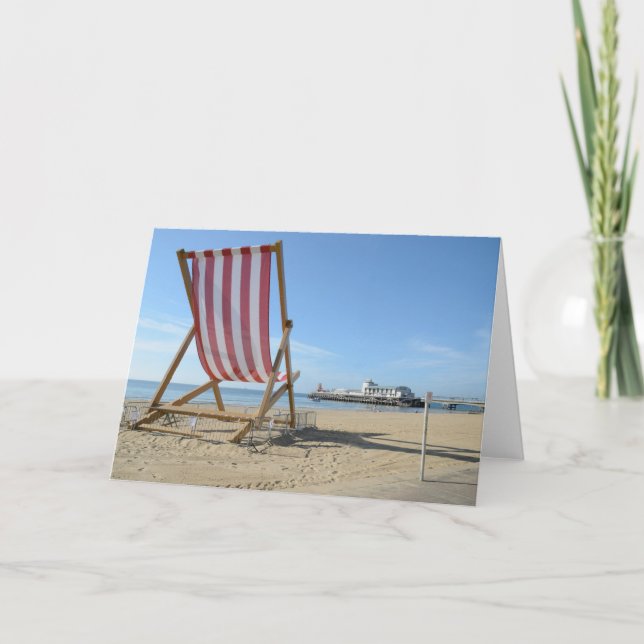 GIANT DECKCHAIR, BOURNEMOUTH BEACH, DORSET, UK CARD (Front)