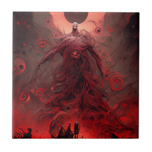 Giant Demon Creature Dark Fantasy Horror Ceramic Tile