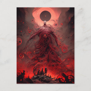 Giant Demon Creature Dark Fantasy Horror Postcard