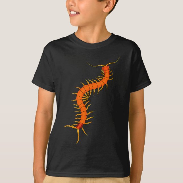 Giant Desert Centipede ; Cool Bug Hunter T-Shirt (Front)
