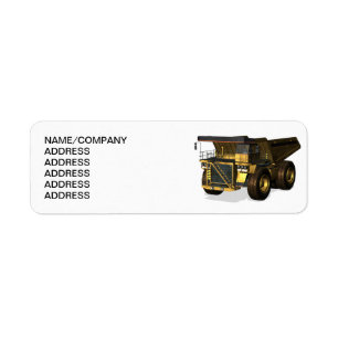 Giant Dump Truck Return Address Label