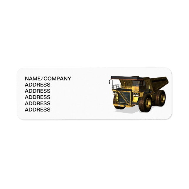 Giant Dump Truck Return Address Label (Front)