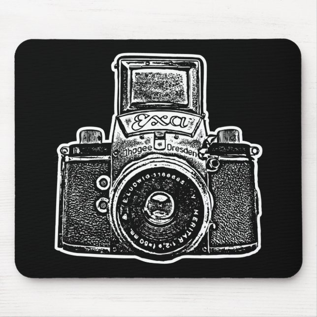 Giant East German Camera - Black and White Mouse Pad (Front)