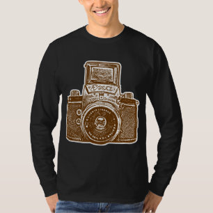 Giant East German Camera - Brown and White T-Shirt