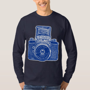 Giant East German Camera - Dark Blue and White T-Shirt