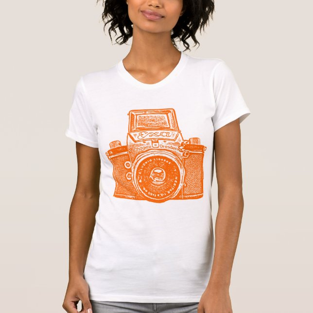 Giant East German Camera - Orange T-Shirt (Front)